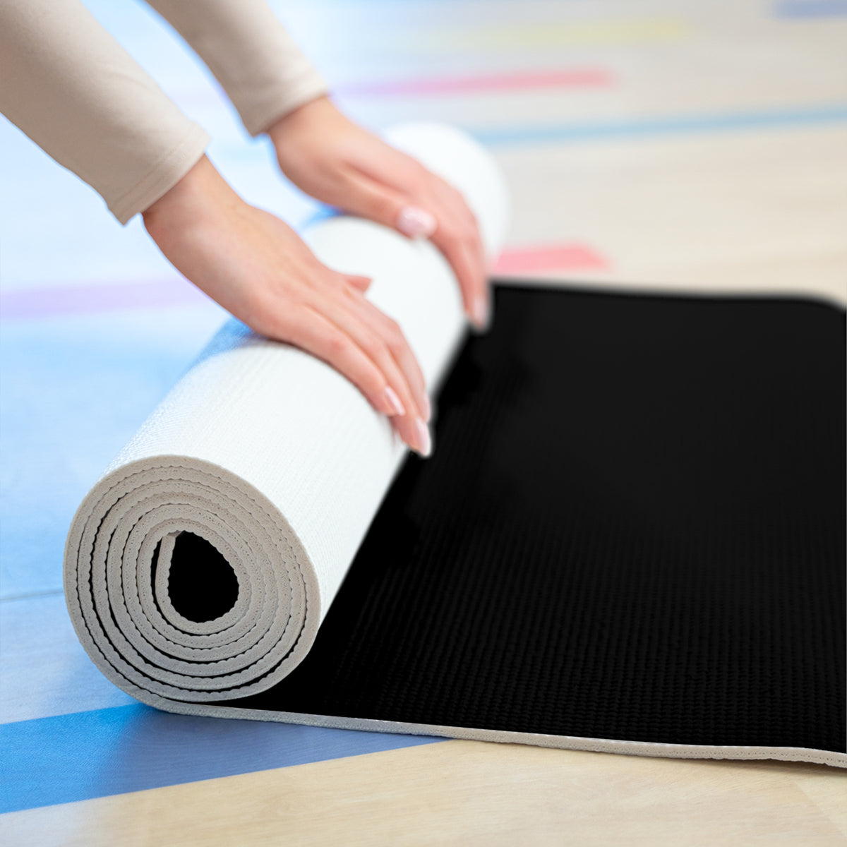 Phenomenally Latina Foam Yoga Mat | White Vertical Text