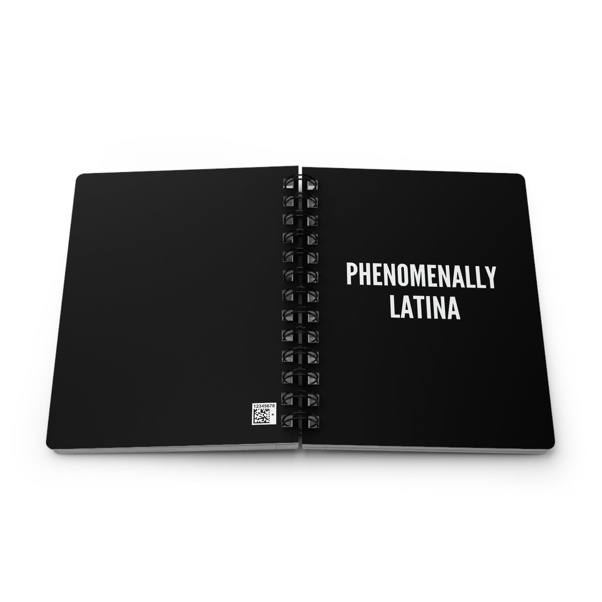 Phenomenally Latina Spiral Journal | Black Cover, Bold White Text