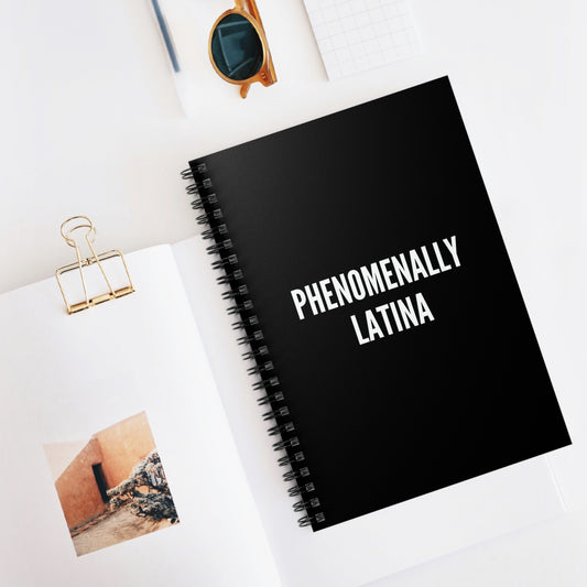 Phenomenally Latina Spiral Notebook | Ruled Lines, Black Cover