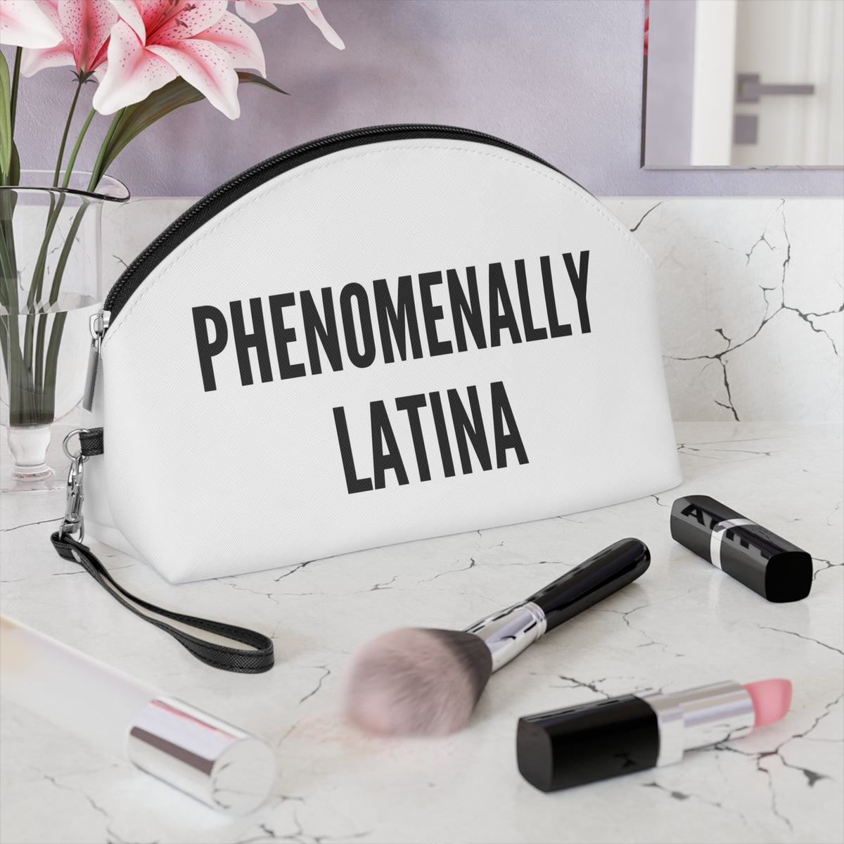 Phenomenally Latina Makeup Bag | Bold Text Cosmetic Pouch