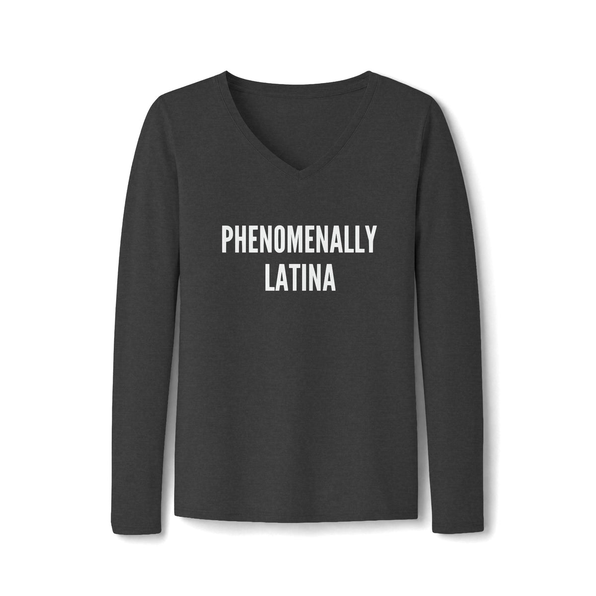 Plain White V-Neck Long Sleeve Tee
