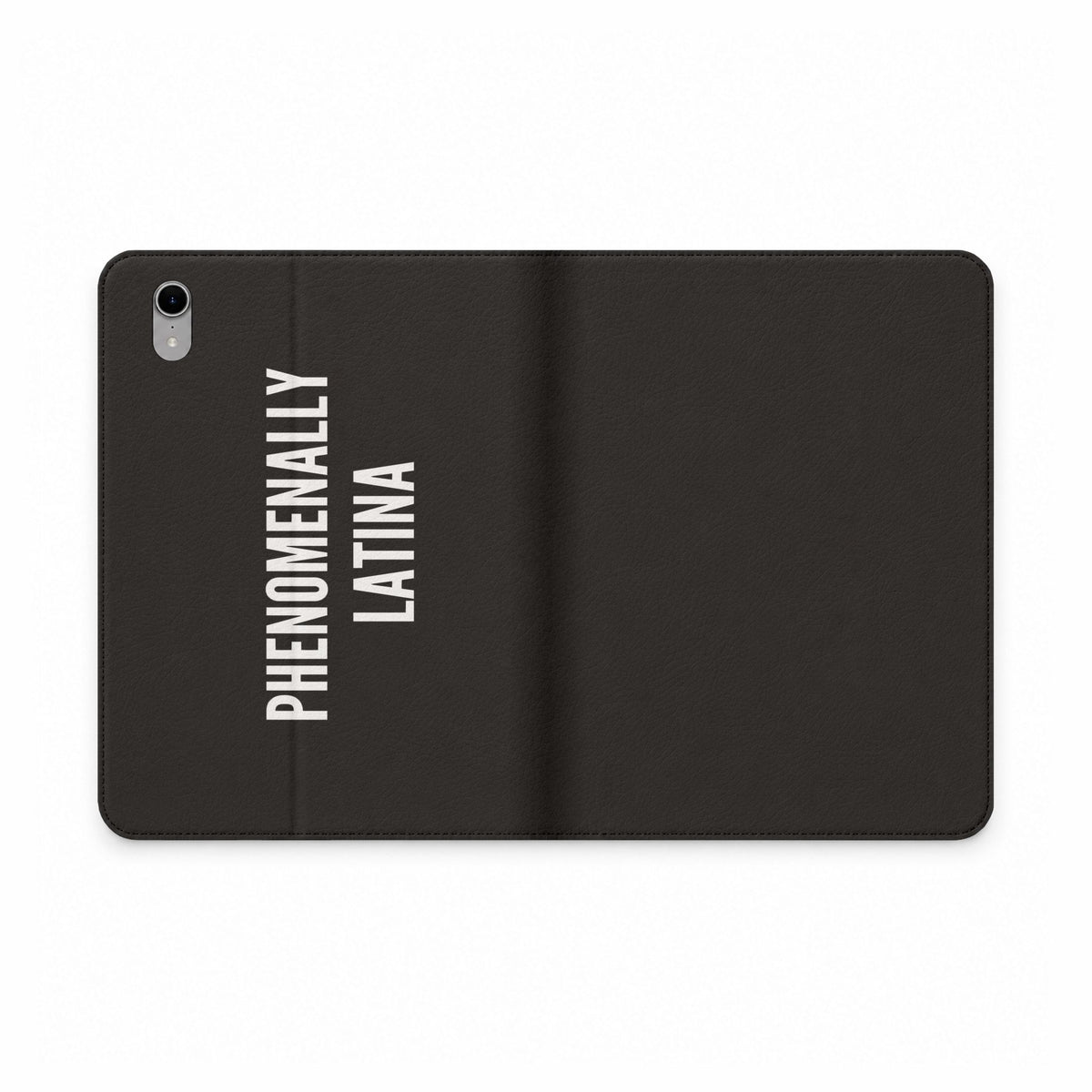 Phenomenally Latina Tablet Folio Case | Black, Vertical White Text
