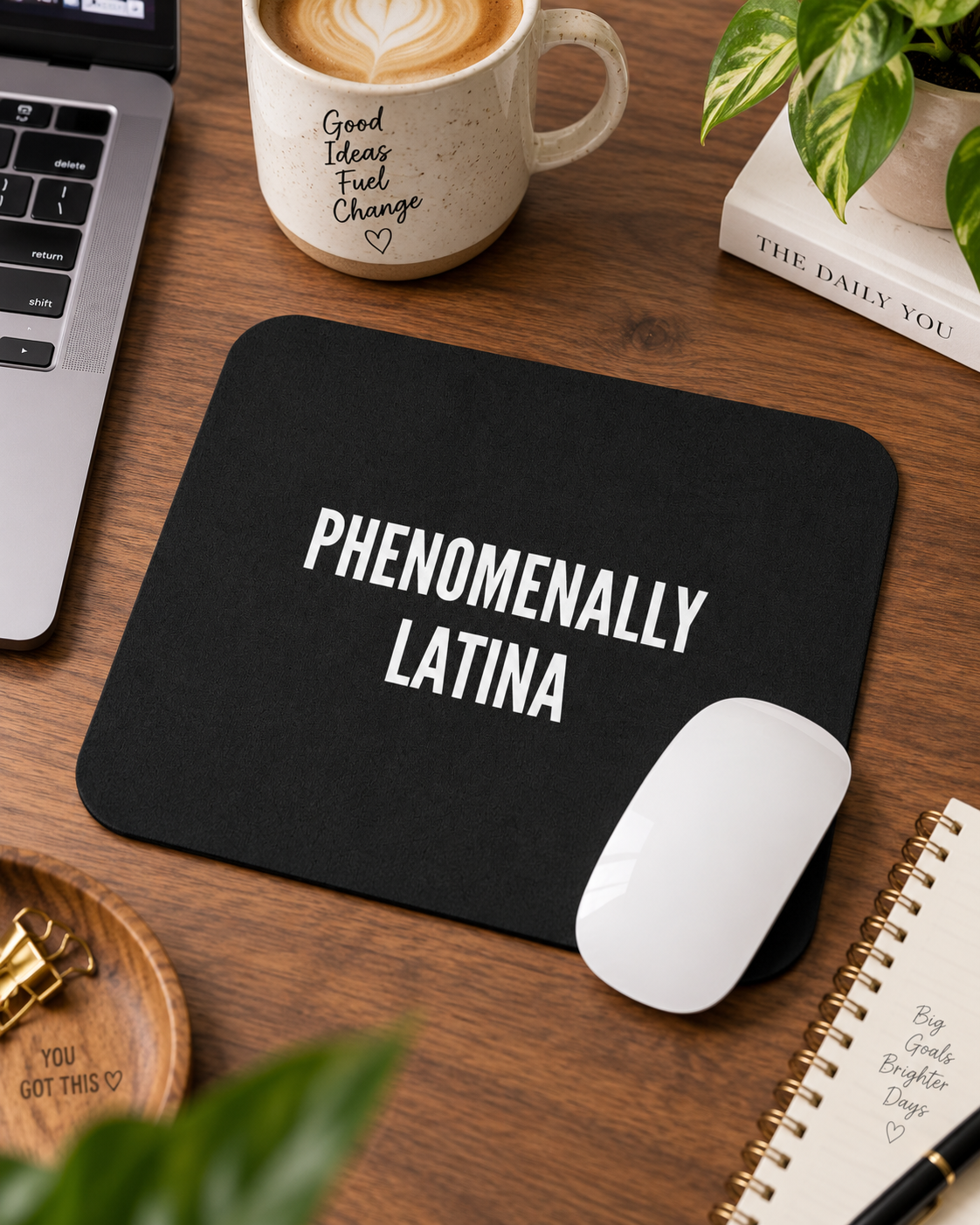 Phenomenally Latina Mouse Pad | Black Rectangular Desk Mat