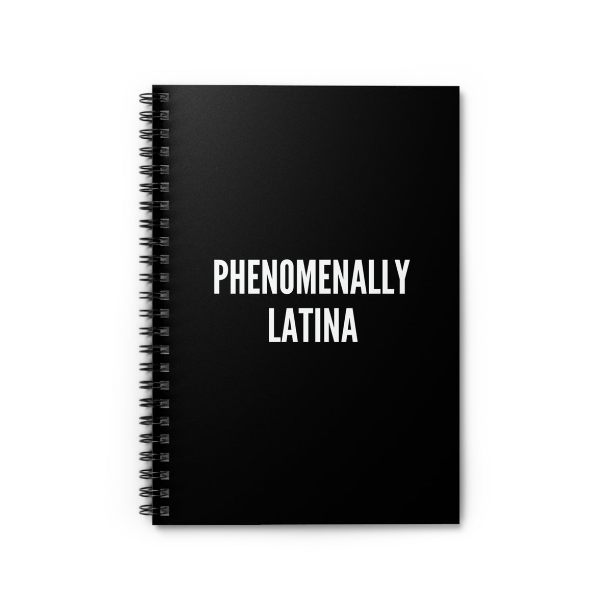 Phenomenally Latina Spiral Notebook | Ruled Lines, Black Cover