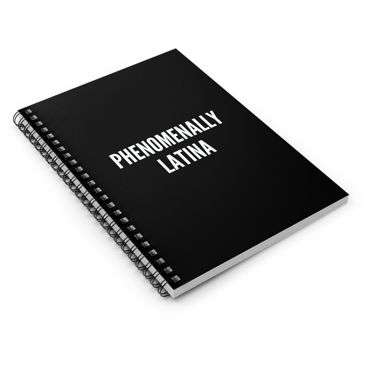 Phenomenally Latina Spiral Notebook | Ruled Lines, Black Cover