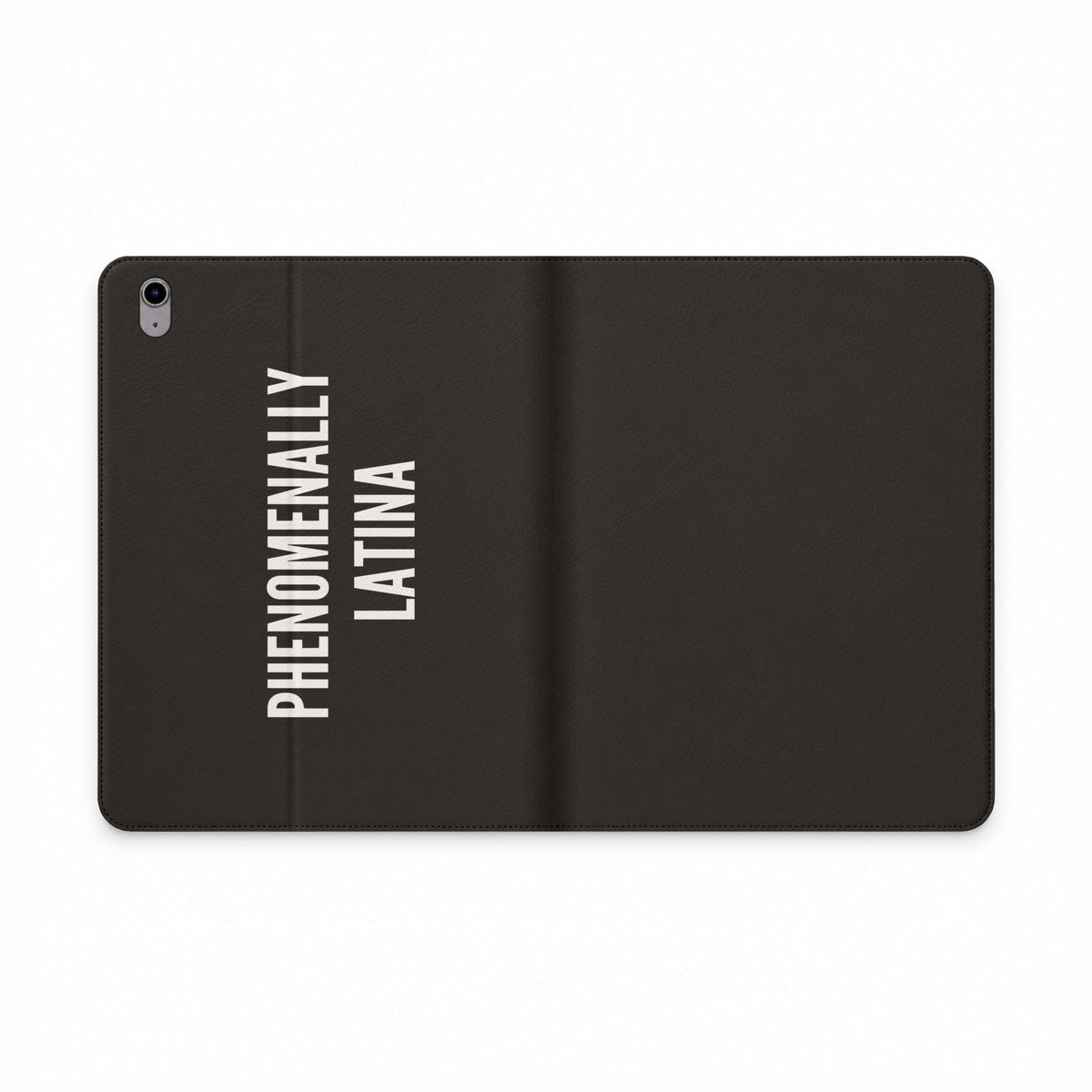 Phenomenally Latina Tablet Folio Case | Black, Vertical White Text